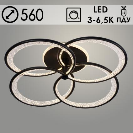 Люстра K38812/4L BK+FGD черный/золото LED 128W+22W 3000K-6500K ПДУ диммер d560, 24